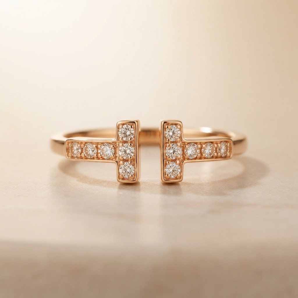 Anel T em Ouro Rosa 18K e Diamantes CVD - Imagem 3