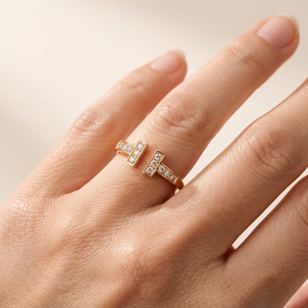 Anel T em Ouro Rosa 18K e Diamantes CVD - Imagem 4