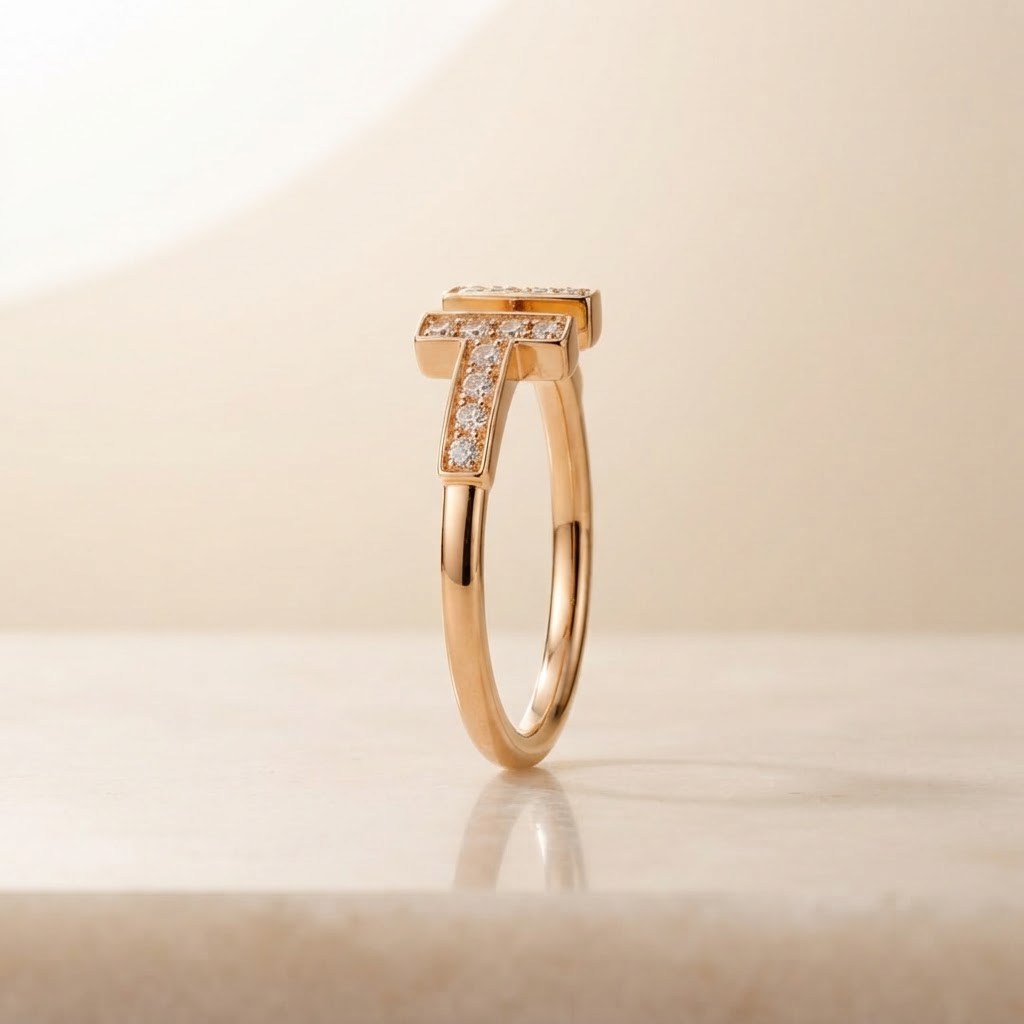 Anel T em Ouro Rosa 18K e Diamantes CVD - Imagem 5